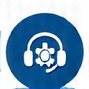 Headset and tools icon for support